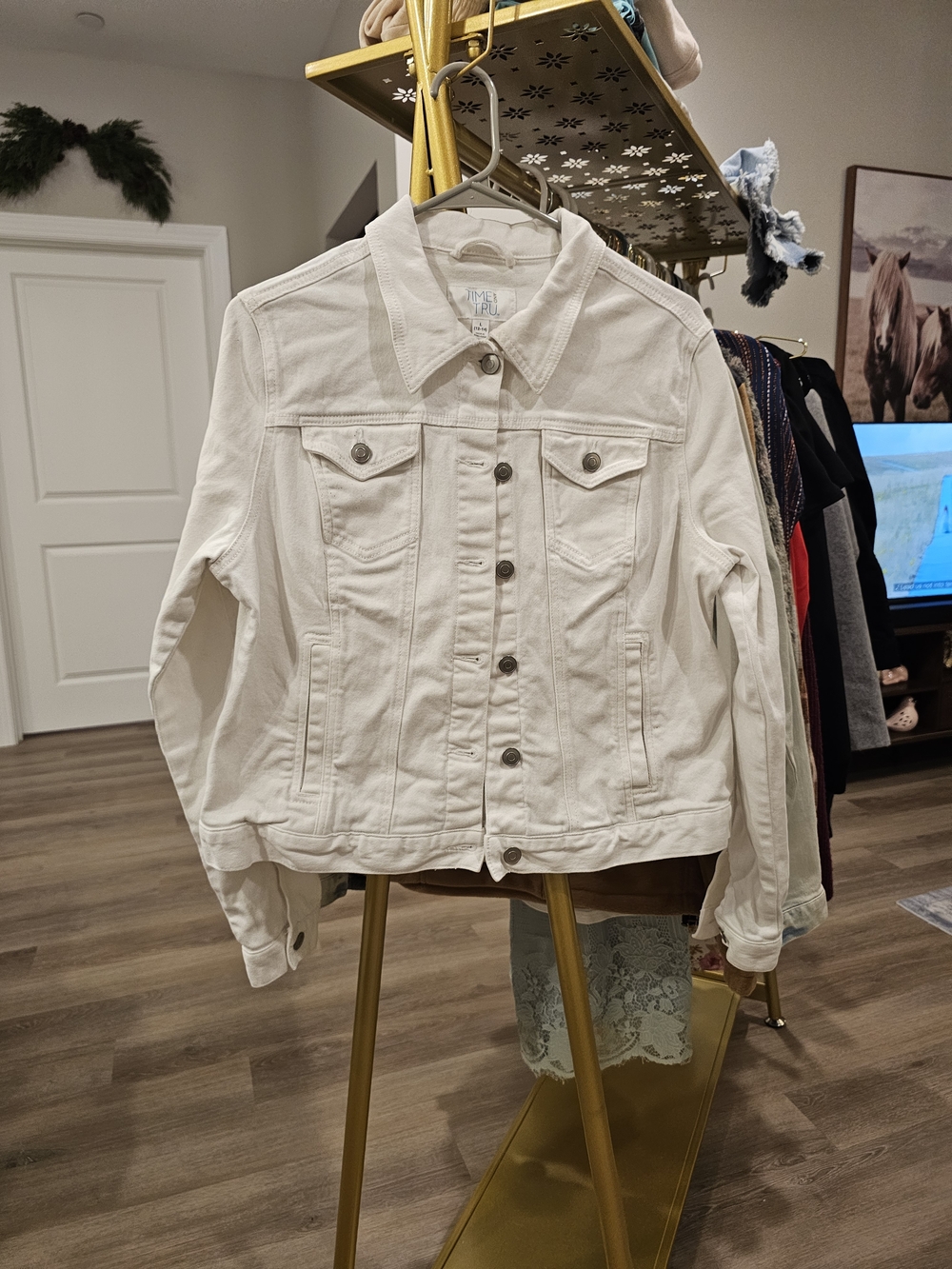 No Boundaries White Denim Jacket - Button-Front Jean Jacket